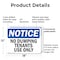 Signmission No Dumping Tenant Use Only, 18 in W x Rectangle, Plastic OS-2PACK-NS-P-1218-L-16078 - alternate 2